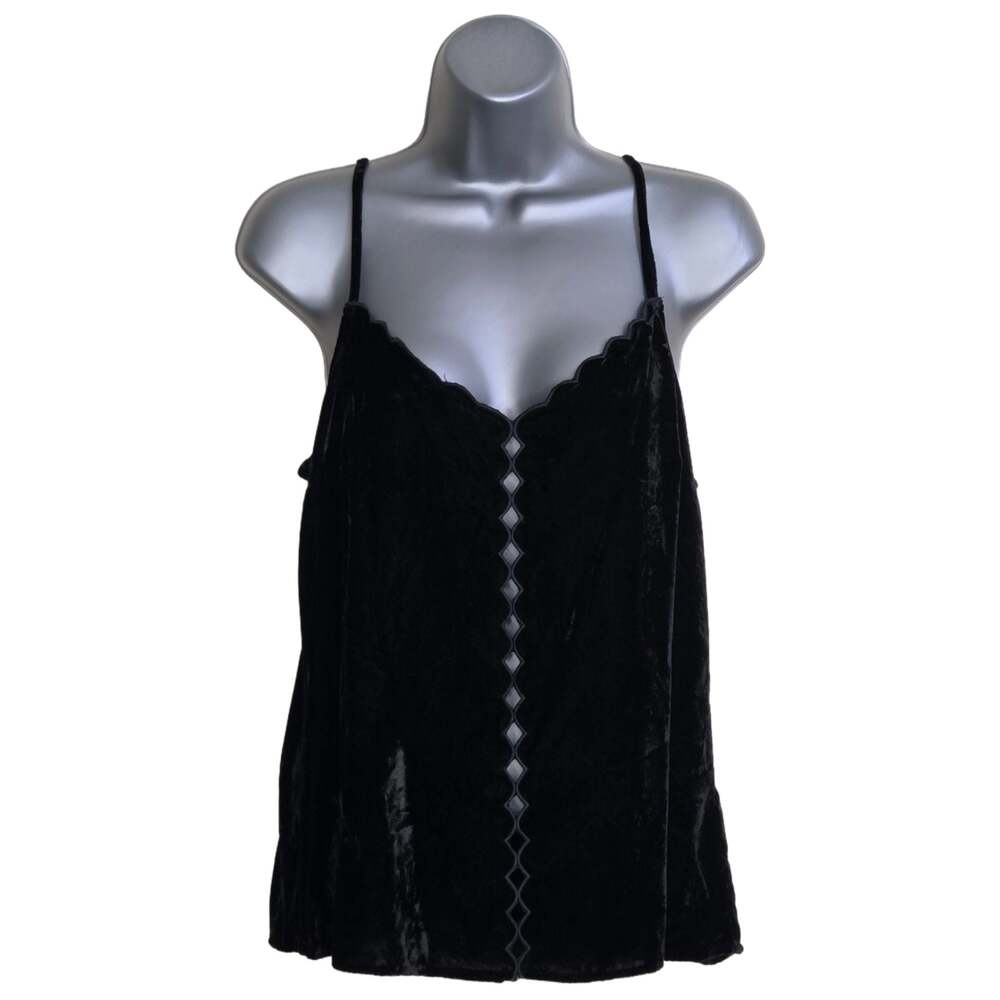 Maeve by Anthropologie Black Crushed Velvet Camisole Size Medium